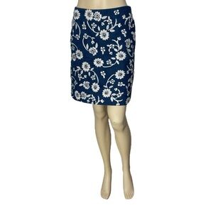 Boden Floral Embroidered Denim Mini Skirt Women’s Size 4R